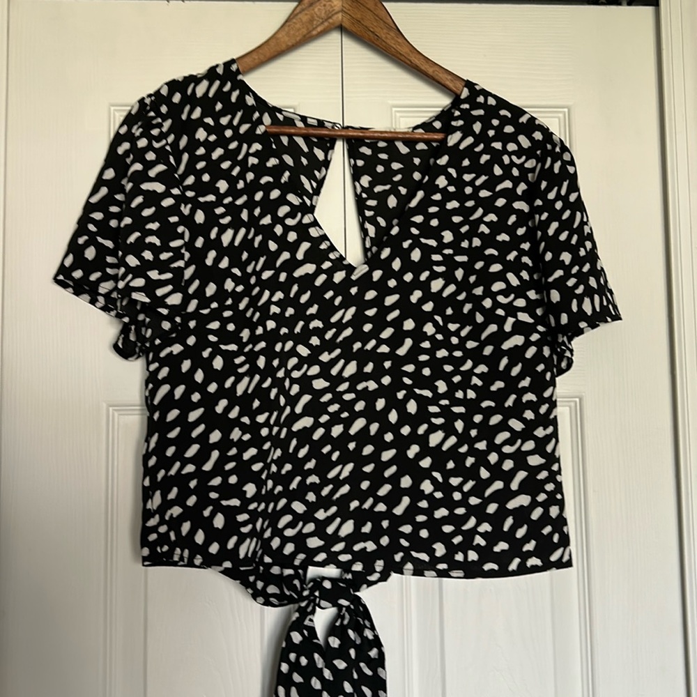 Lush Tie Back Crop Blouse